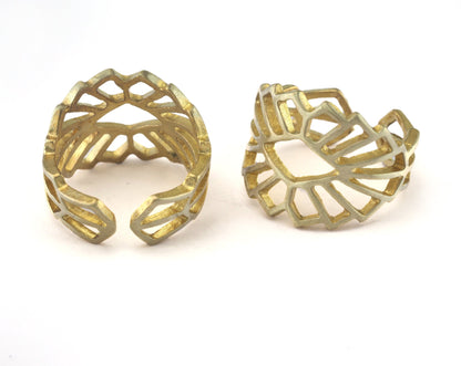 Sun Marquise Eye Ring Adjustable Raw brass (18mm 8US inner size) OZ2670
