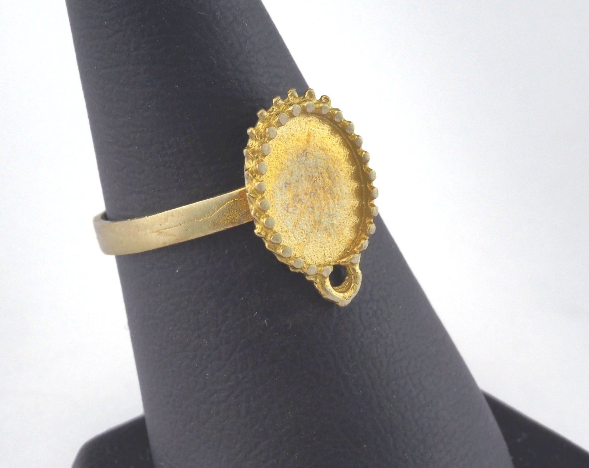 Ring Adjustable Ring Bezel - Loop Raw brass (17mm 7US inner size - Adjustable ) OZ2678
