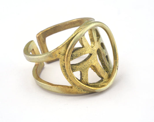 Adjustable Ring Raw brass (19mm 9US inner size) OZ2688 ring22