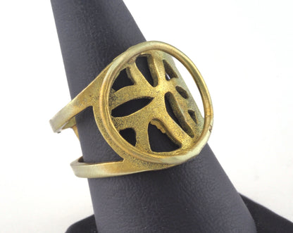 Adjustable Ring Raw brass (19mm 9US inner size) OZ2688 ring22
