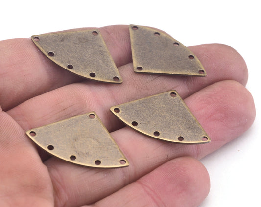 Triangle antique bronze plated brass 19x29mm connector charms , findings earring OZ2872-205