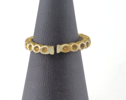 Ring Adjustable Ring Bezel - Loop Raw brass (16mm 5US inner size - Adjustable ) OZ2694