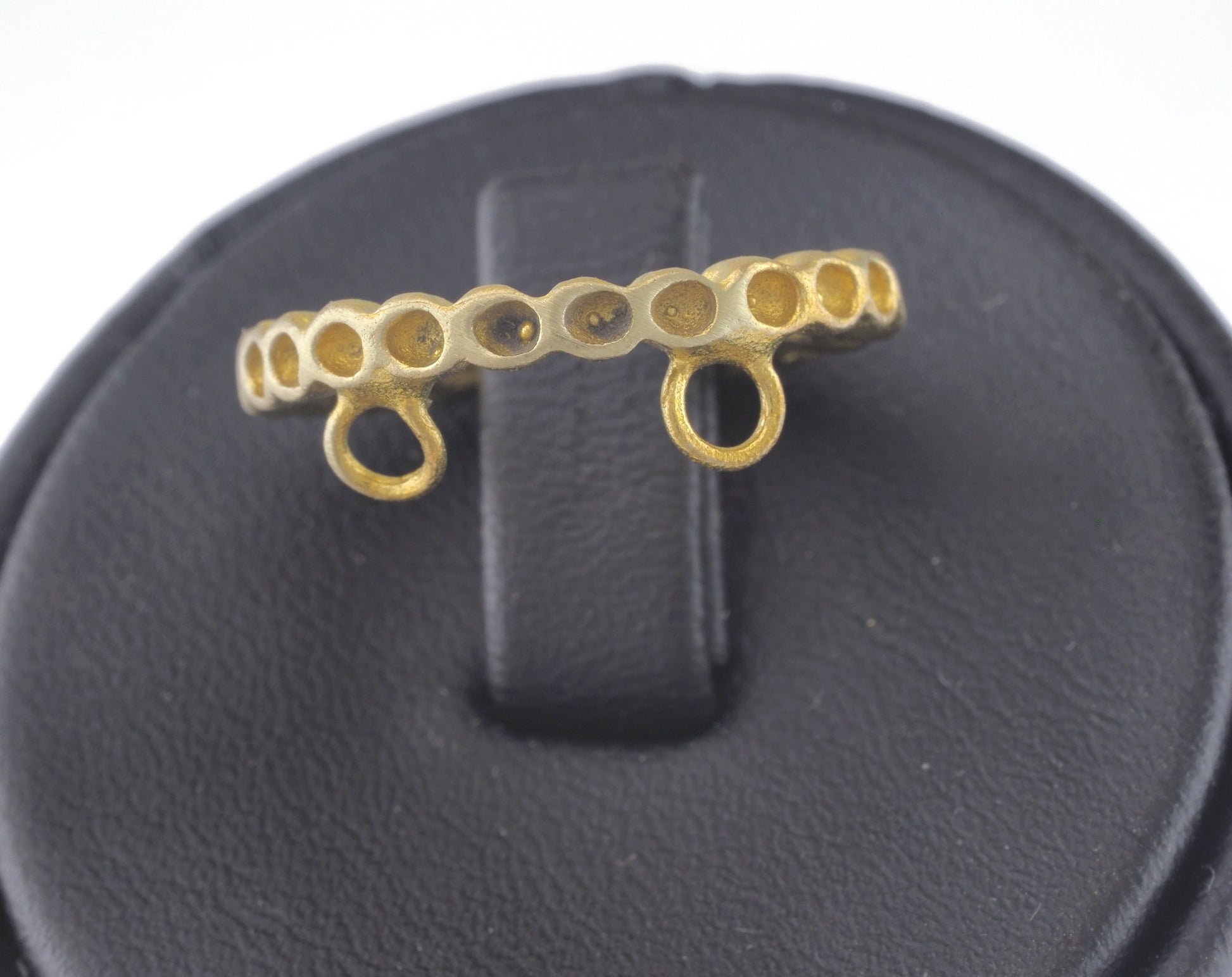Ring Adjustable Ring Bezel - Loop Raw brass (16mm 5US inner size - Adjustable ) OZ2694