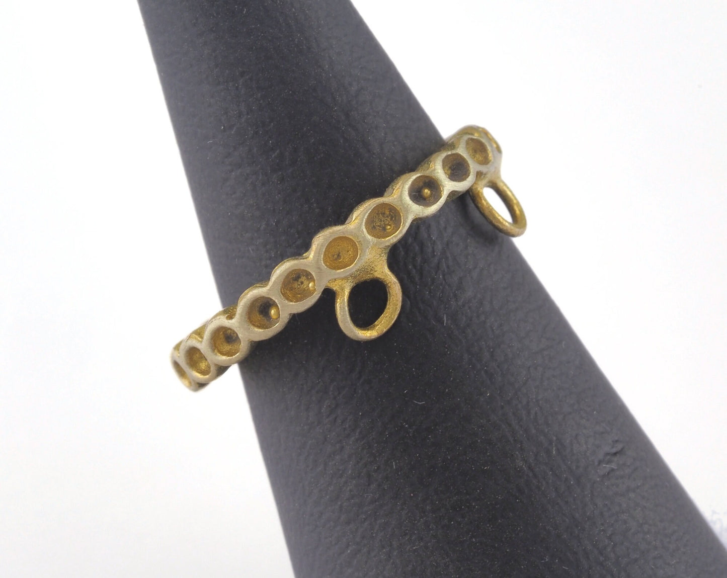 Ring Adjustable Ring Bezel - Loop Raw brass (16mm 5US inner size - Adjustable ) OZ2694