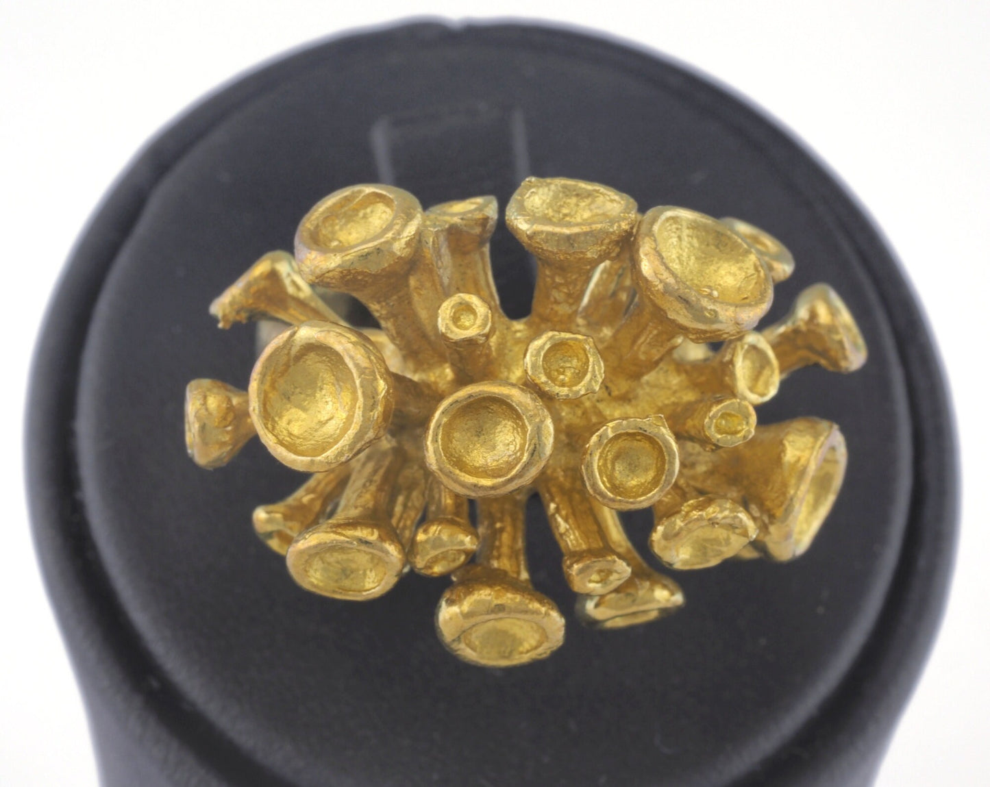 Ring Adjustable Ring Bezel - Cup Raw brass (18mm 8US inner size - Adjustable ) OZ2697