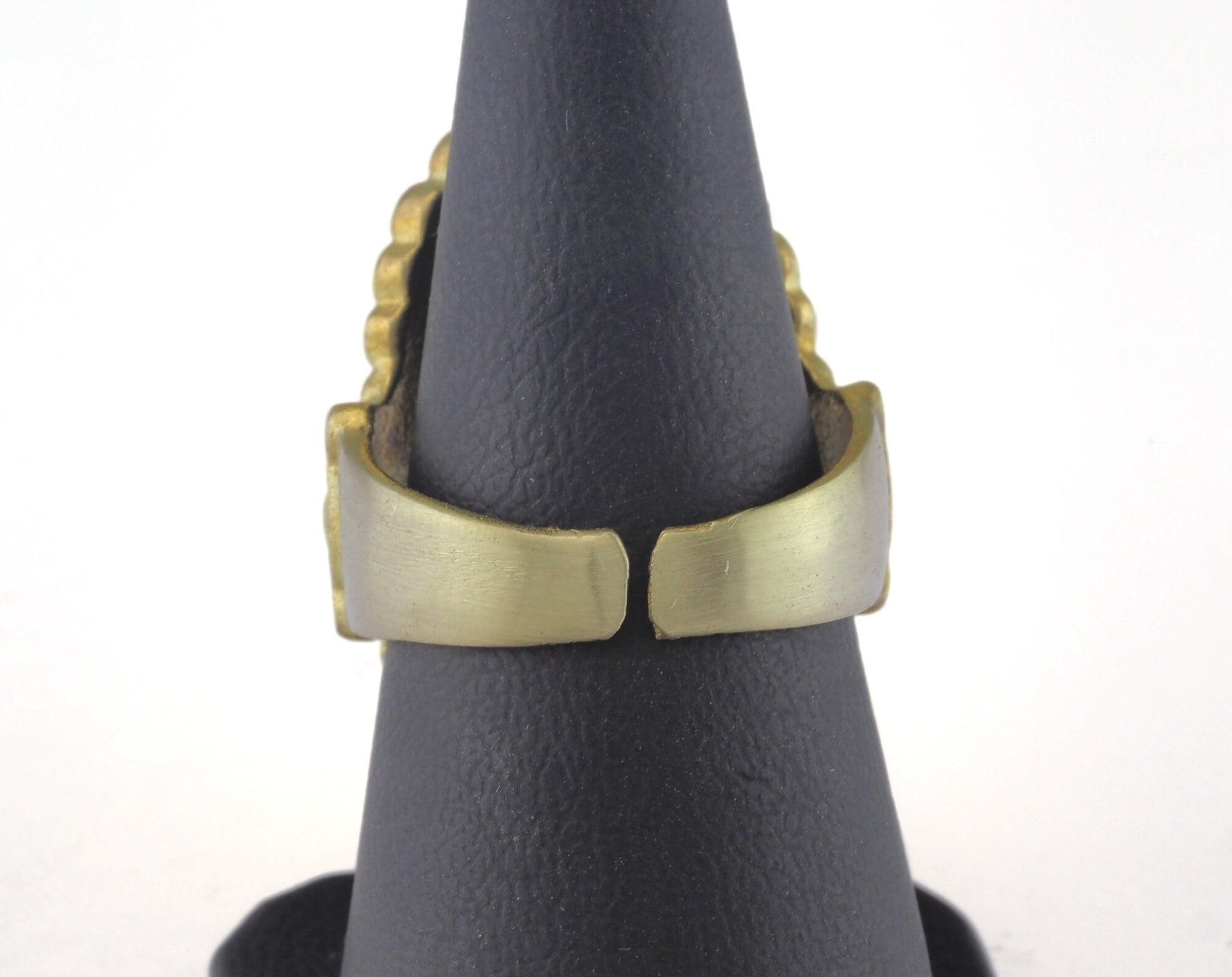 Ring Adjustable Ring 13x18 Bezel Blank - Cup Raw brass (17.5mm 7US inner size - Adjustable ) OZ2699