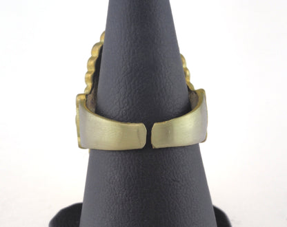 Ring Adjustable Ring 13x18 Bezel Blank - Cup Raw brass (17.5mm 7US inner size - Adjustable ) OZ2699