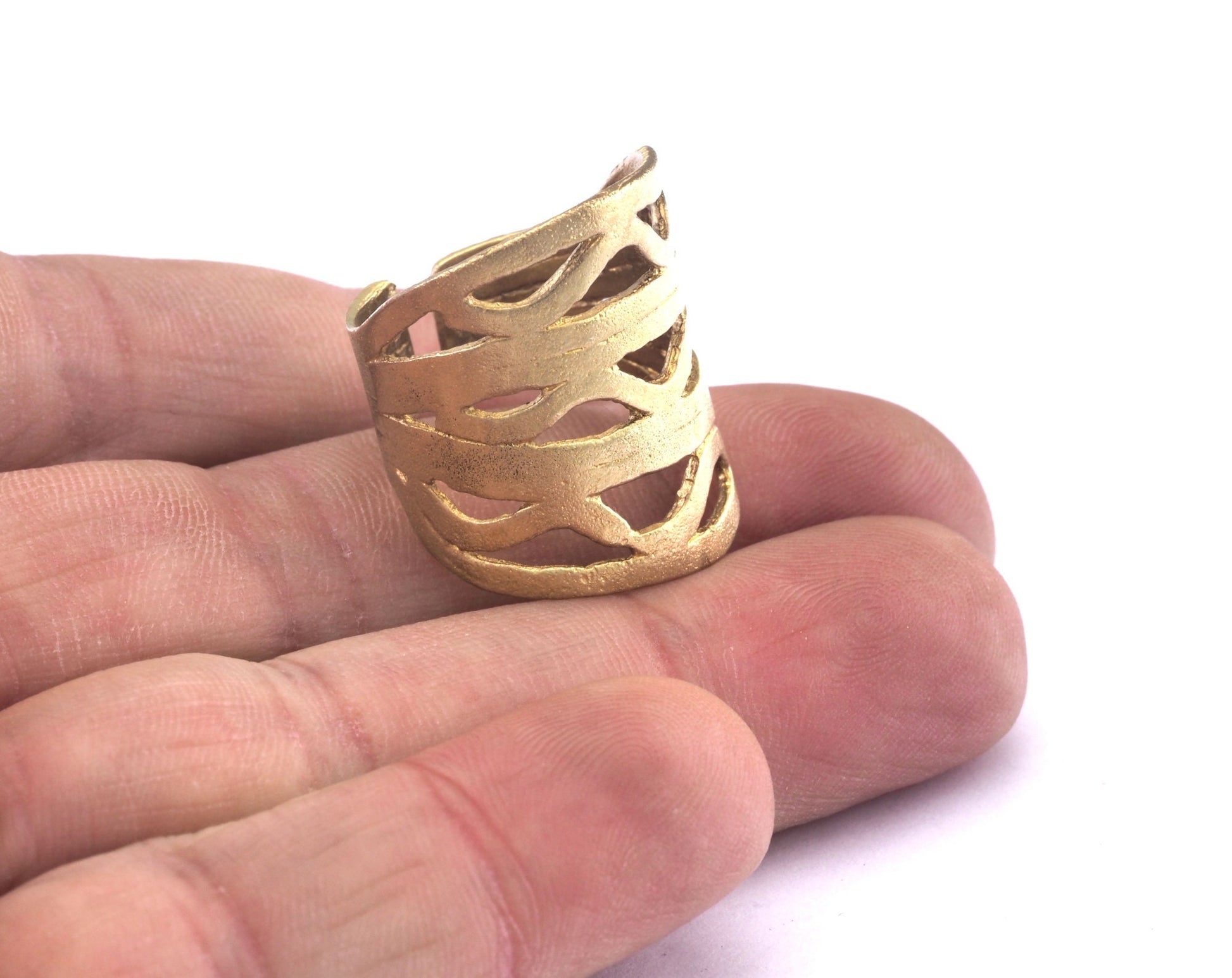 Adjustable Ring raw brass (18mm 8US inner size) Oz2992