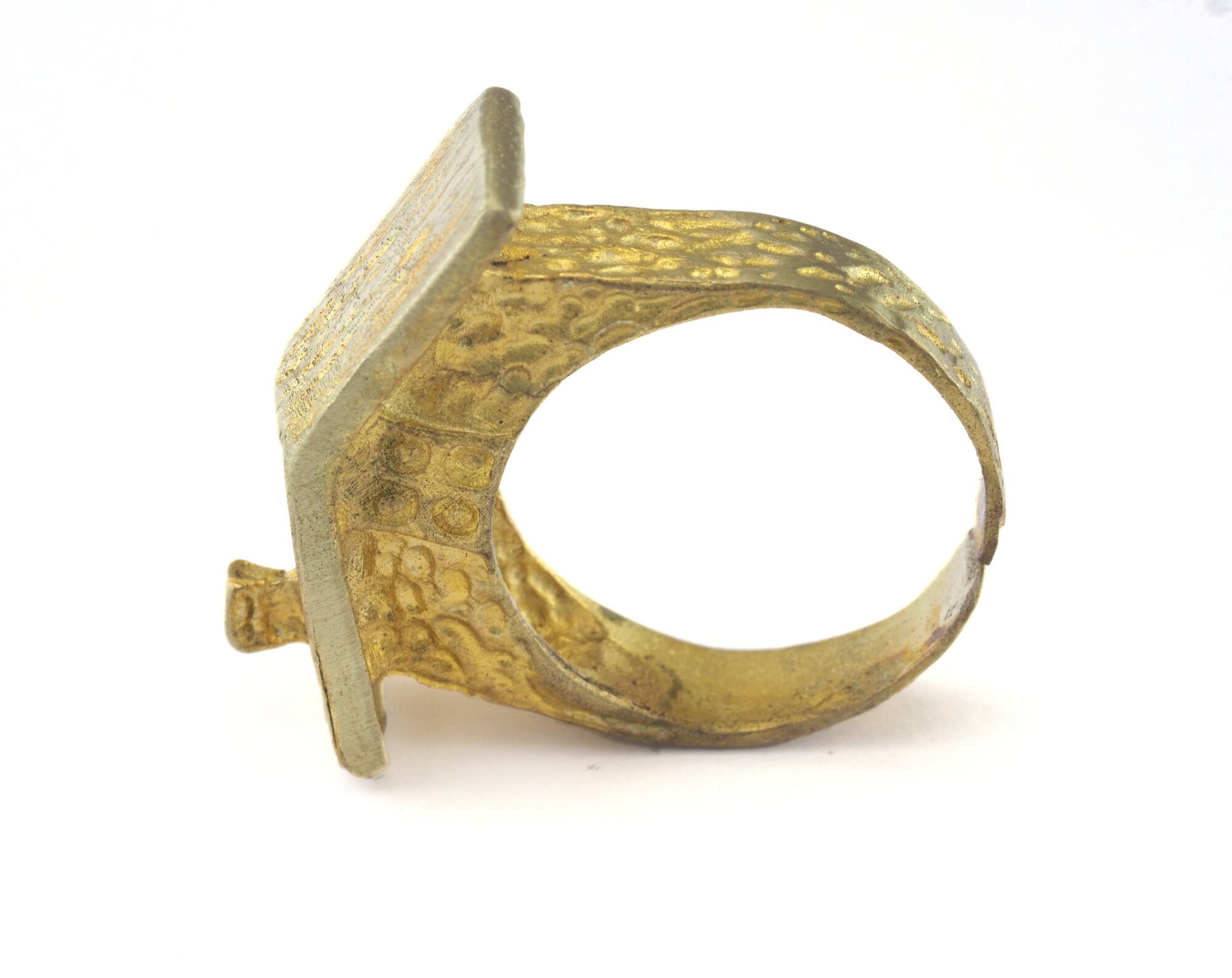 House Ring Adjustable Ring Raw brass (18.5mm 8.5US inner size) OZ2705