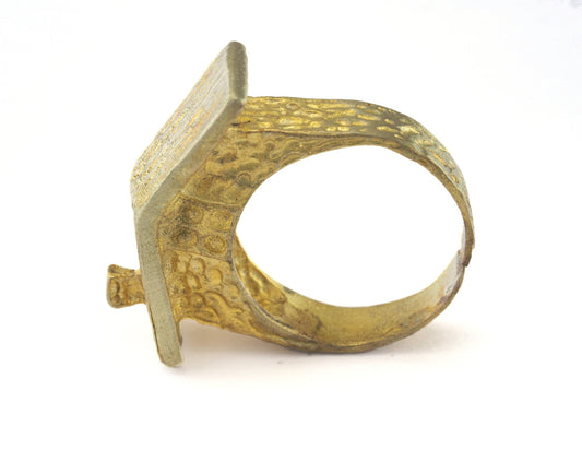 House Ring Adjustable Ring Raw brass (18.5mm 8.5US inner size) OZ2705