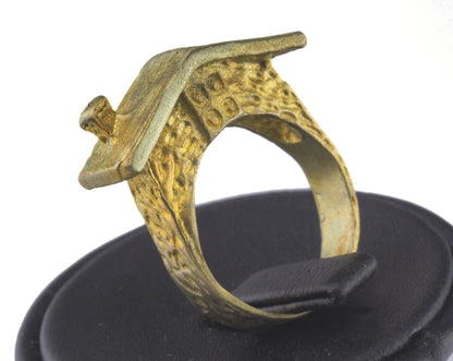 House Ring Adjustable Ring Raw brass (18.5mm 8.5US inner size) OZ2705