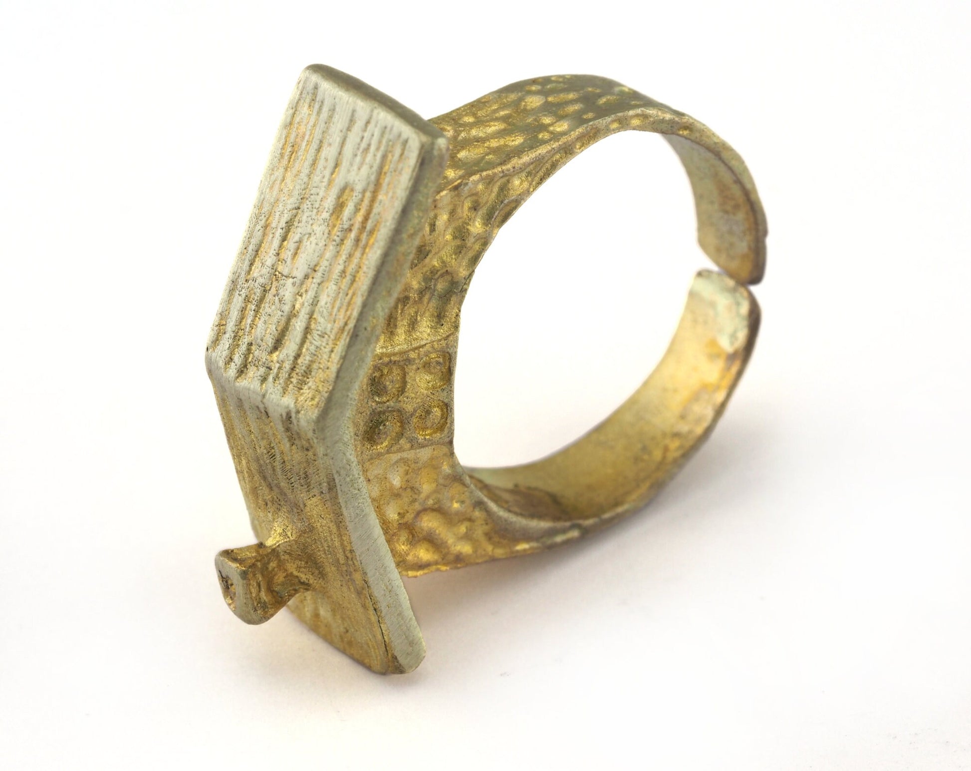 House Ring Adjustable Ring Raw brass (18.5mm 8.5US inner size) OZ2705