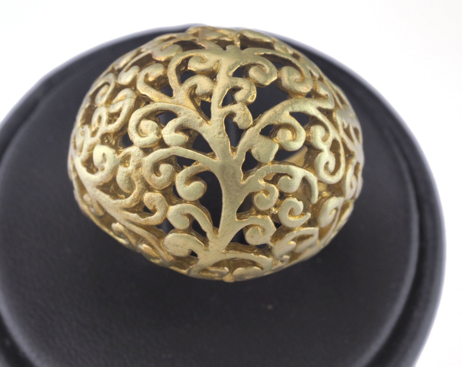 Branch Domed Ring Adjustable Raw brass (18.5mm 8.5US inner size) OZ2711