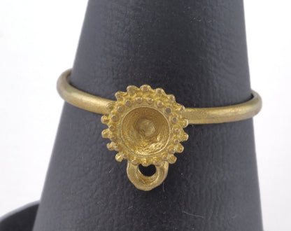 Ring Adjustable Ring Bezel - Loop Raw brass (18mm 7.5US inner size - Adjustable ) OZ2715