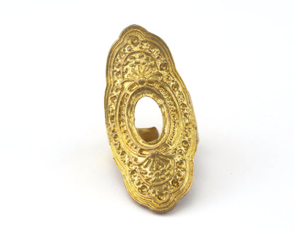 Ring Adjustable Ring Bezel - Cup Raw brass (17.5mm 7US inner size - Adjustable ) OZ2722