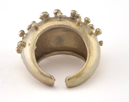 Dotted Ring Adjustable Raw brass (17.5mm 7US inner size ) OZ2724