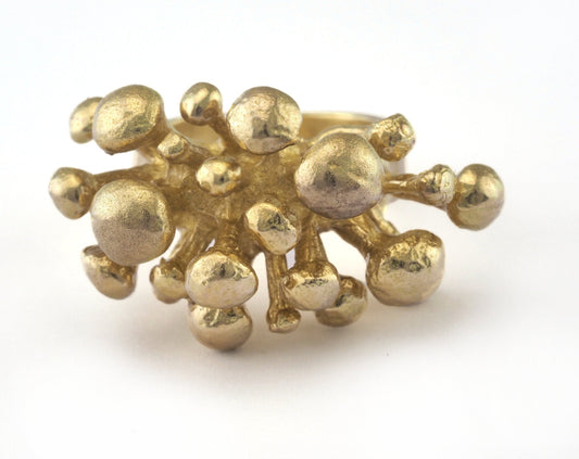 Ball Branch Adjustable Ring Raw brass (17.5mm 7US inner size) OZ2725