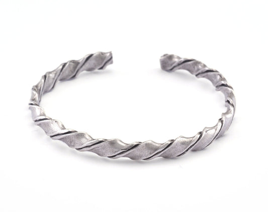 Swirl Bracelet Antique Silver Plated Brass (58mm inner size - Adjustable ) OZ2962