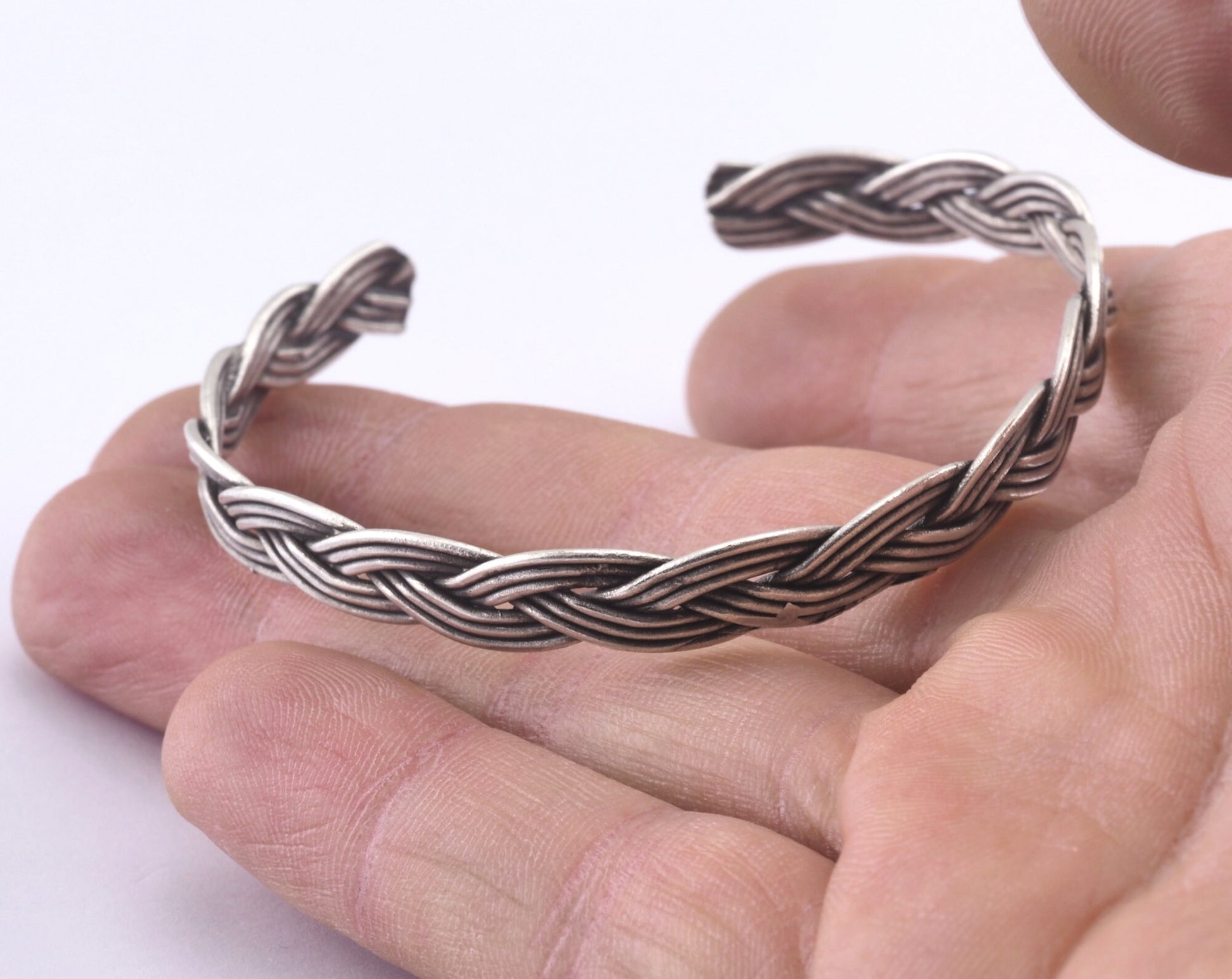 Swirl Bracelet Antique Silver Plated Brass (57mm inner size - Adjustable ) OZ2973
