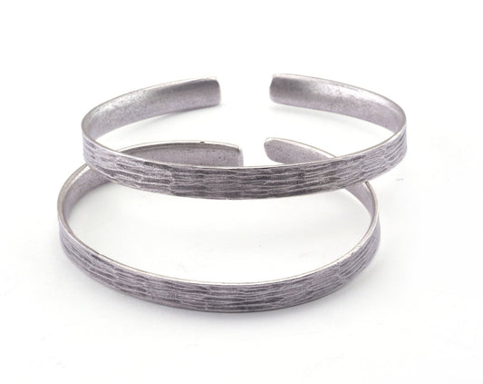 Textured Bracelet Antique Silver Plated Brass (64mm inner size - Adjustable ) OZ2965