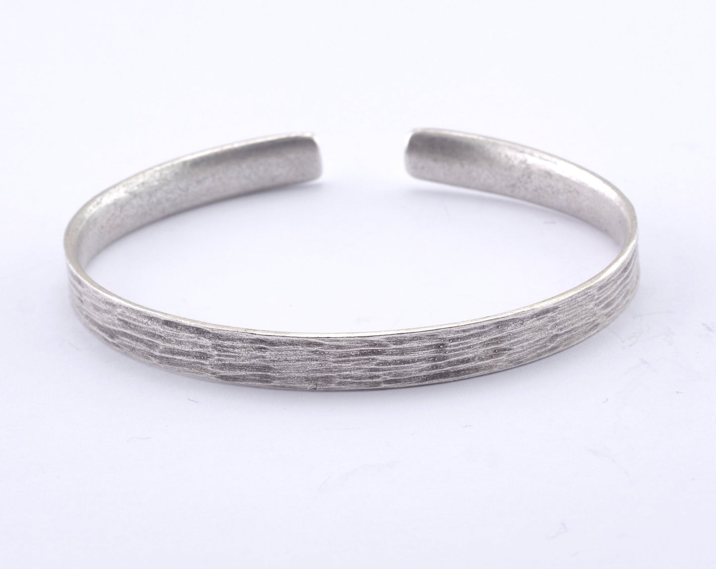 Textured Bracelet Antique Silver Plated Brass (64mm inner size - Adjustable ) OZ2965