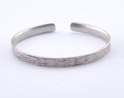 Textured Bracelet Antique Silver Plated Brass (64mm inner size - Adjustable ) OZ2965