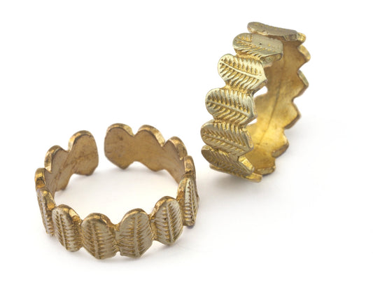 Minimalist Leaves Ring Adjustable Raw brass (16-18mm 5-8US inner size) OZ2741