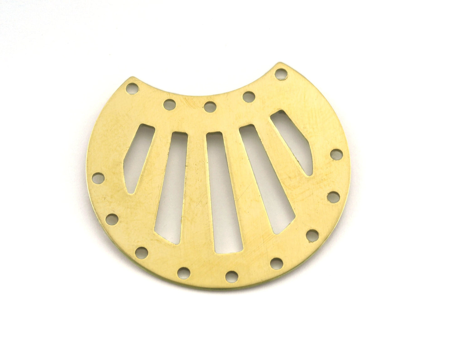 Cut Circle raw brass 32x35mm (optional holes) charms , findings earring oz2997-435