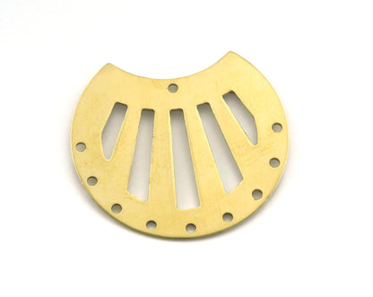 Cut Circle raw brass 32x35mm (optional holes) charms , findings earring oz2997-435