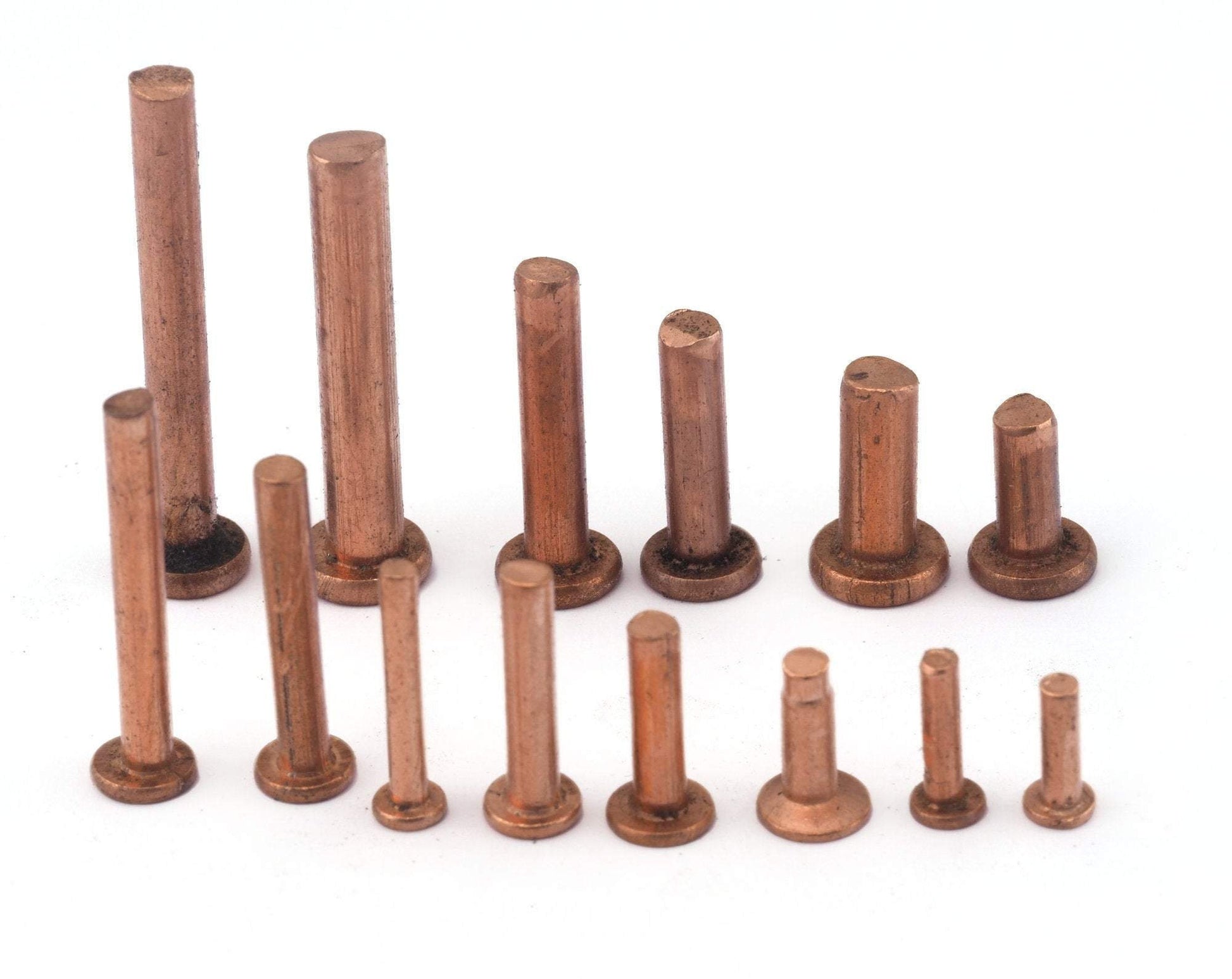 Copper Rivets Forced Rivet Raw Copper Solid Flat Round Head Rivet OZ2587