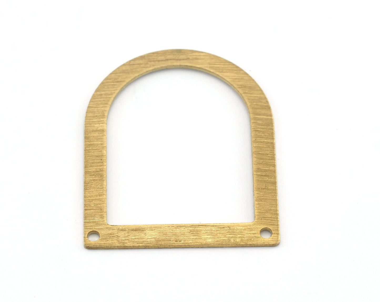 Brushed Semi Circle Rectangle streaked (optional holes) Connector Charms Raw Brass 35x28mm 0.8mm thickness Findings OZ3529-220