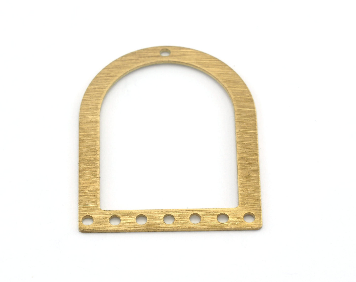 Brushed Semi Circle Rectangle streaked (optional holes) Connector Charms Raw Brass 35x28mm 0.8mm thickness Findings OZ3529-220