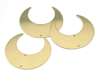 Crescent Connector Charms 2 holes Copper Stainless steel Raw Brass 42x39mm 0.8mm thickness Findings 2766-560