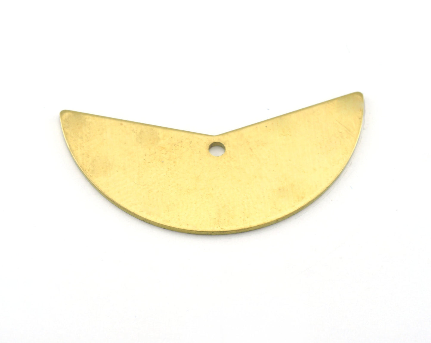 Geometric Cut Circle (optional holes) charms raw brass 31x15mm 0.8mm thickness findings oz2778-210