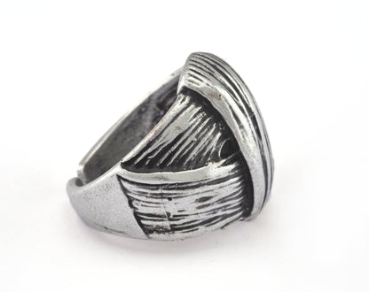 Knot Ring Adjustable Ring Antique Silver plated brass (19mm 9US inner size) OZ2727
