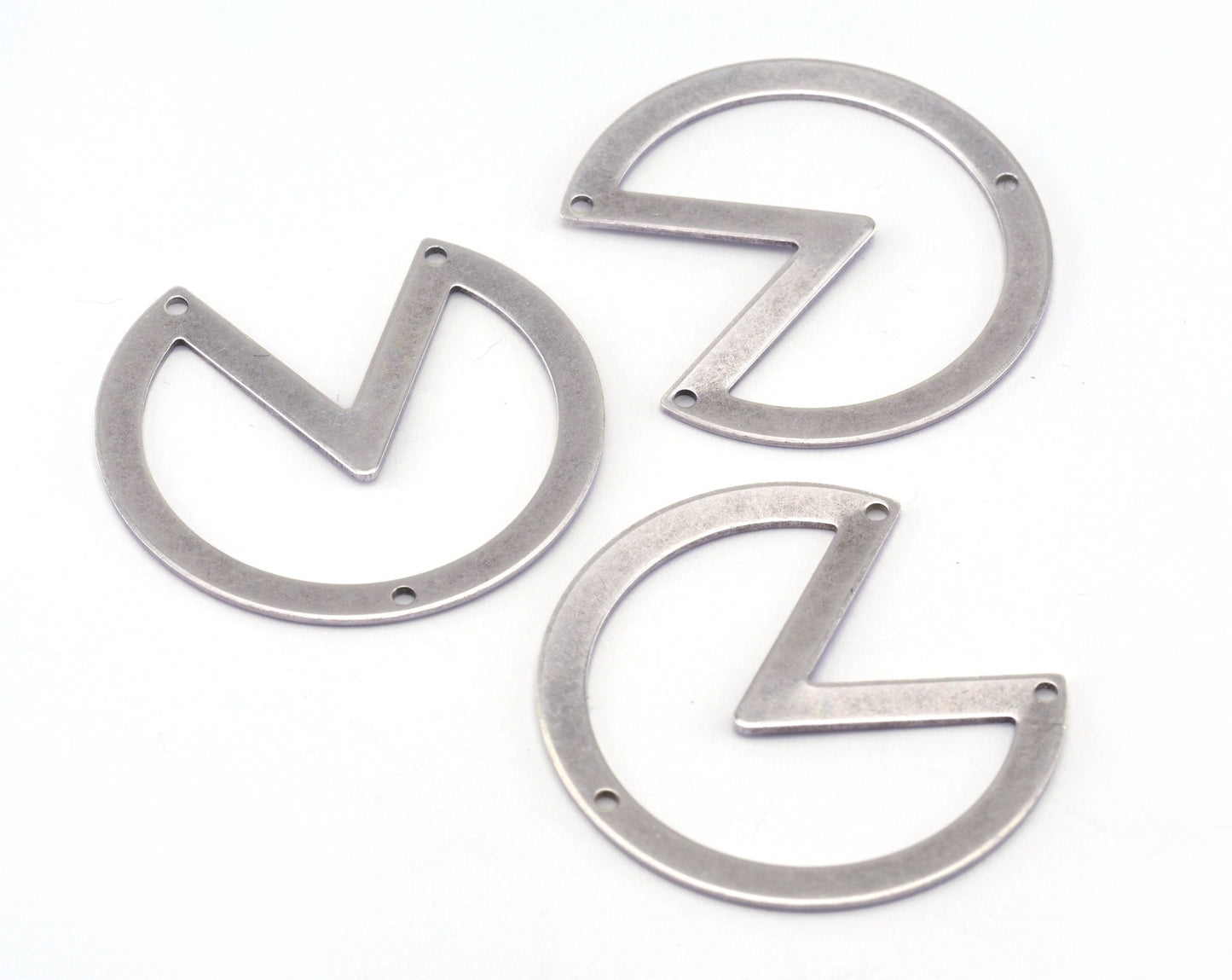 Geometric connector charms antique silver plated brass 34x37mm 0.8mm thickness findings OZ2773-280