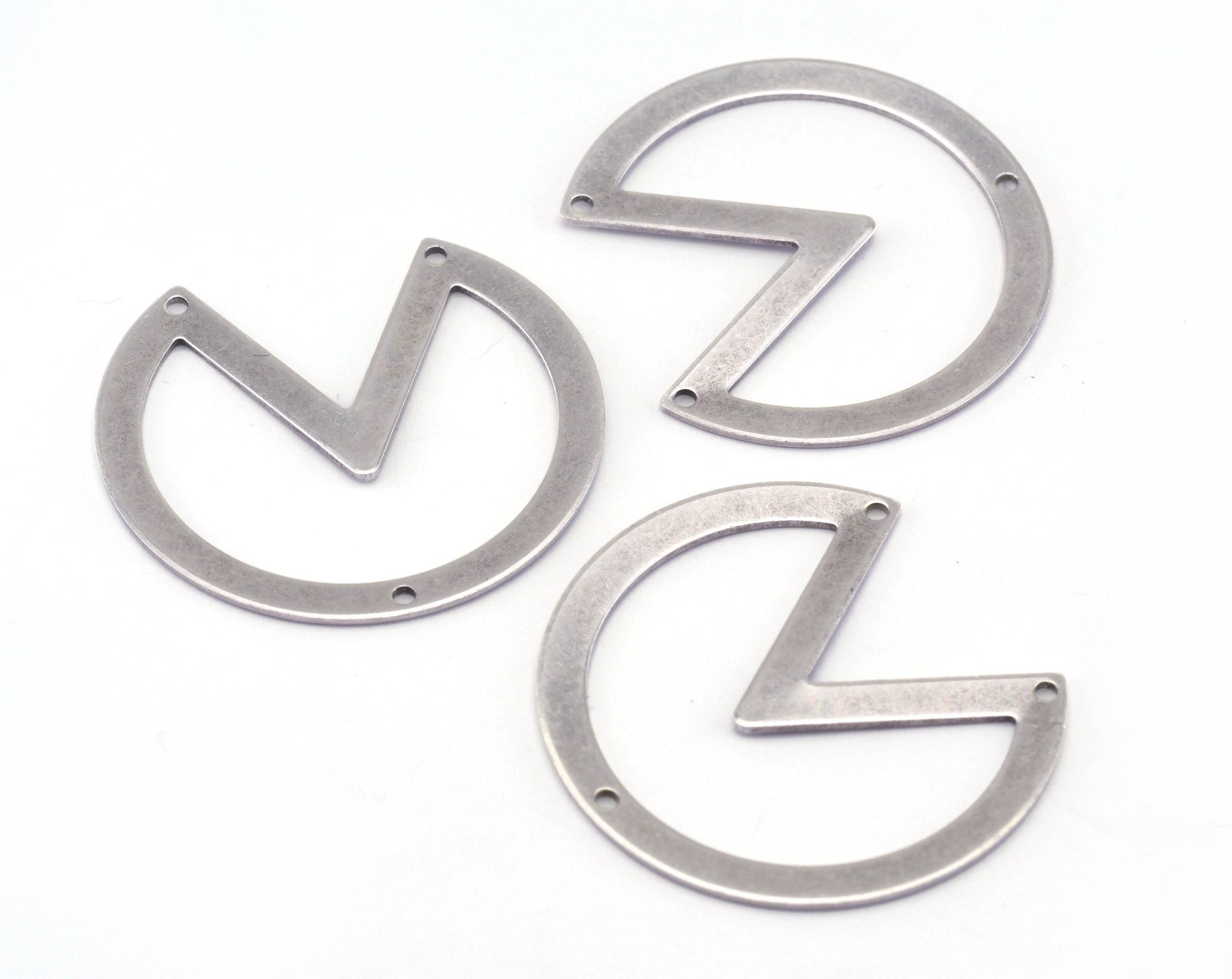 Geometric connector charms antique silver plated brass 34x37mm 0.8mm thickness findings OZ2773-280