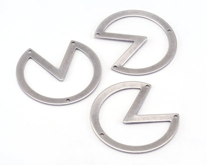 Geometric connector charms antique silver plated brass 34x37mm 0.8mm thickness findings OZ2773-280