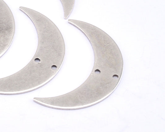 Crescent Moon 35.5mm Antique Silver Plated Brass pendant Findings Charms 2785-220