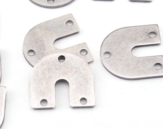 Magnet shape semi circle 15x15x0.8mm antique silver plated brass findings scs oz2789-120