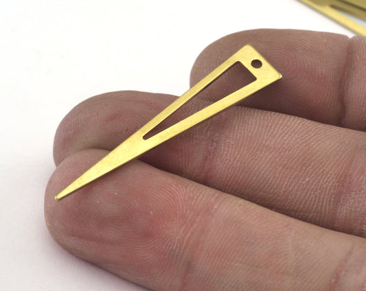 Triangle raw brass 40x8mm (0.8mm thickness) 1 hole charms findings OZ2943-90