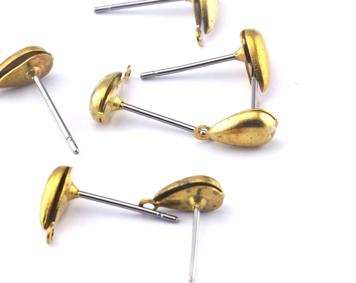 Pear Earring Stud Posts with one loop pear shape 5x8mm 40 pcs (20 pair) RBD1 OZ2793