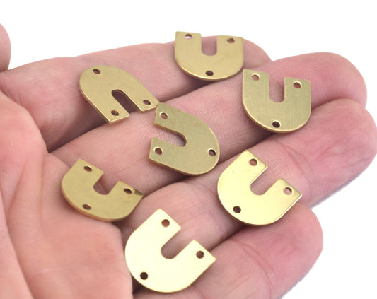 Magnet shape semi circle 15x15x0.8mm raw brass findings scs oz2789-120