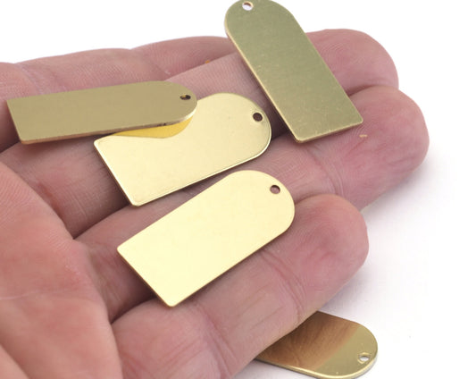 Semi circle Rectangle shape 30x13x0.8mm raw brass findings scs OZ2798-250