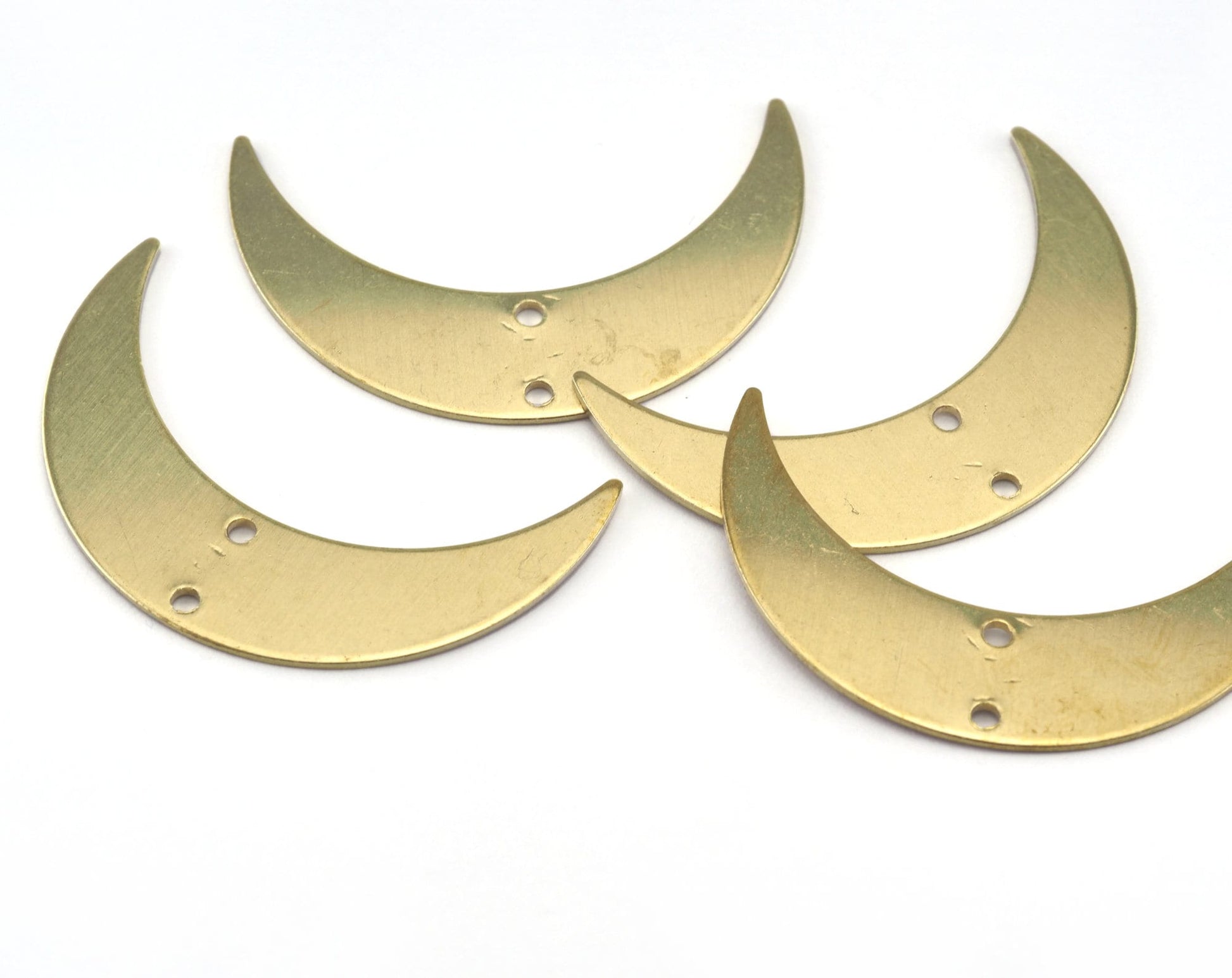 Crescent Moon 35.5mm raw brass pendant Findings Charms OZ2785-220