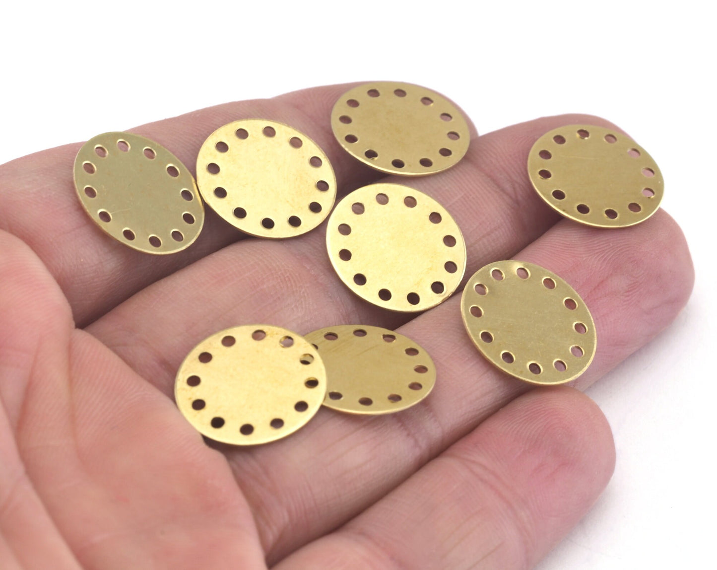 Circle tag connector raw brass 16mm (0.5mm thickness) Charms ,Findings OZ2802-70