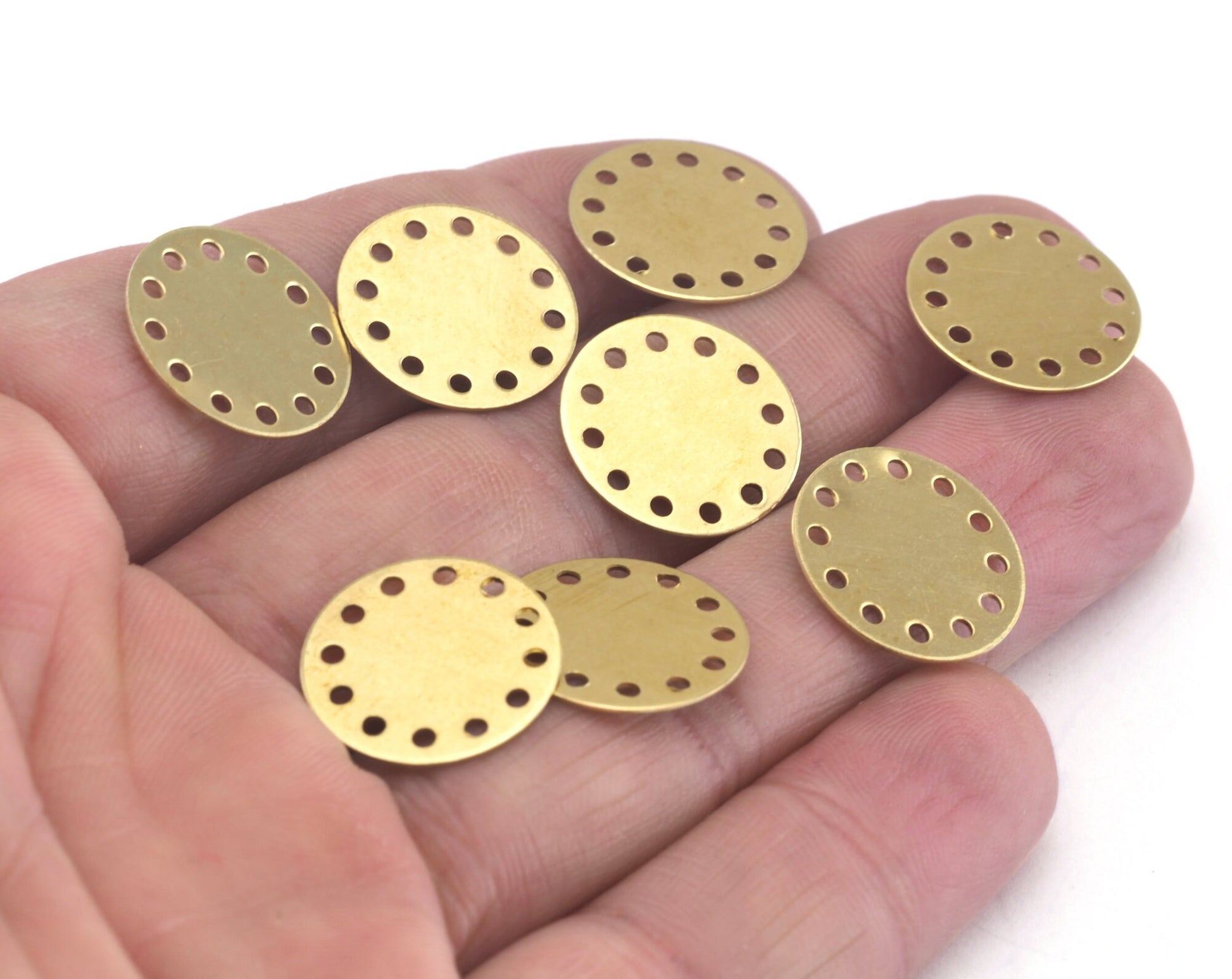 Circle tag connector raw brass 16mm (0.5mm thickness) Charms ,Findings OZ2802-70