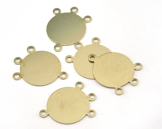 Circle raw brass 23x16mm connector charms , findings earring oz2792-92