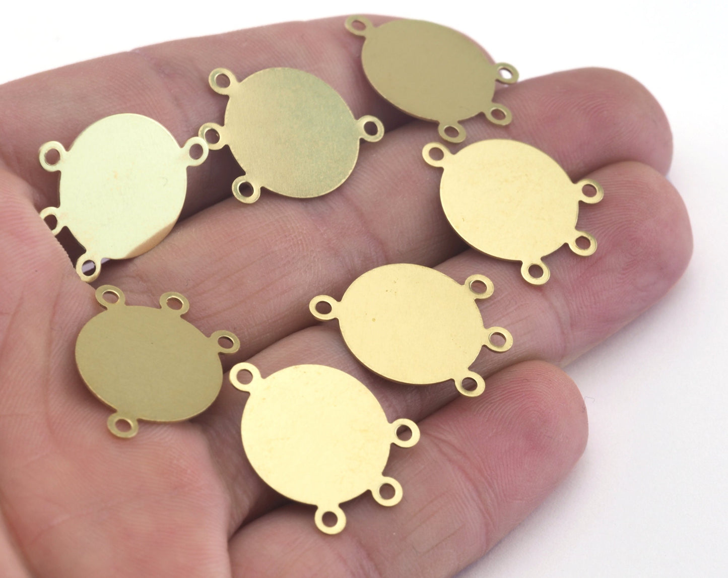 Circle raw brass 23x16mm connector charms , findings earring oz2792-92