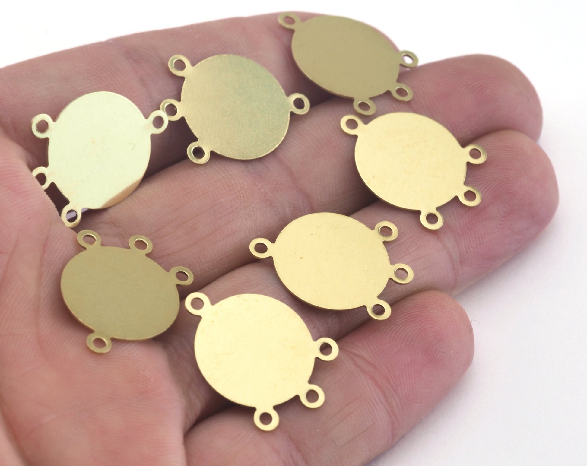Circle raw brass 23x16mm connector charms , findings earring oz2792-92